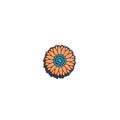 Silicone Focal Beads Sunflowers Orange Petals Turquoise Center 20pcs