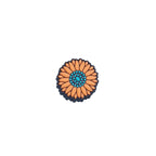 Silicone Focal Beads Sunflowers Orange Petals Turquoise Center 20pcs