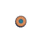 Silicone Focal Beads Sunflowers Orange Petals Turquoise Center 20pcs