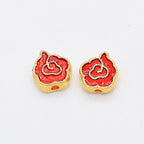Irregular Cloud Metal Beads 10mm Gold Edged Enamel Plating 30pcs 5