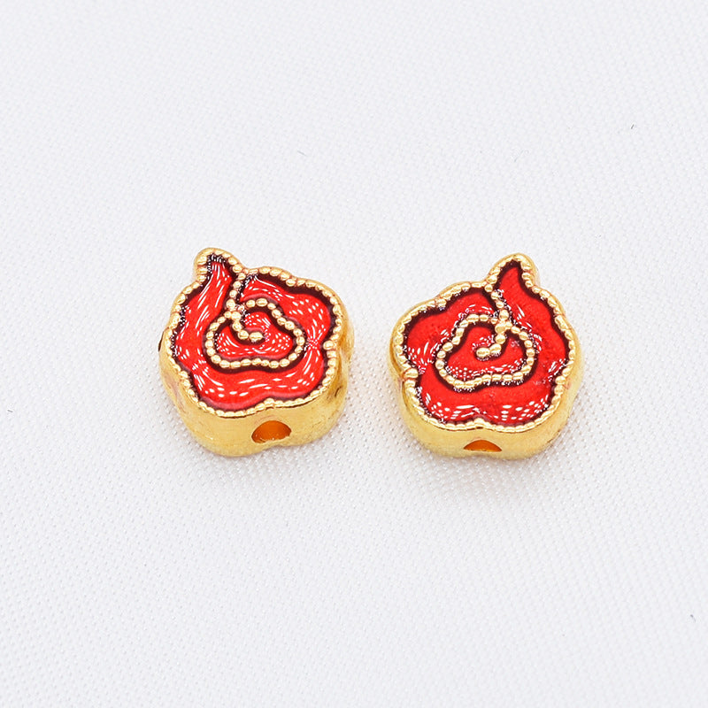 Irregular Cloud Metal Beads 10mm Gold Edged Enamel Plating 30pcs 5