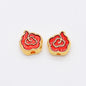 Irregular Cloud Metal Beads 10mm Gold Edged Enamel Plating 30pcs 5