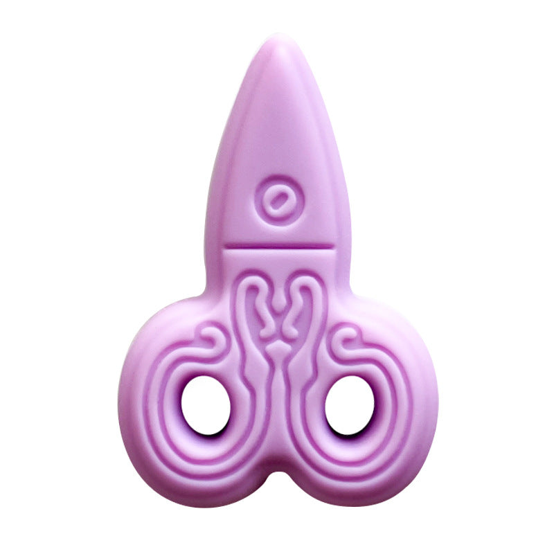Silicone Focal Beads Creative Scissors Embossed Details Color Mix 20pcs 10