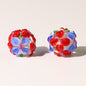 Lampwork Glass Beads Handmade Flower Ball 15mm Multicolor 10pcs 9