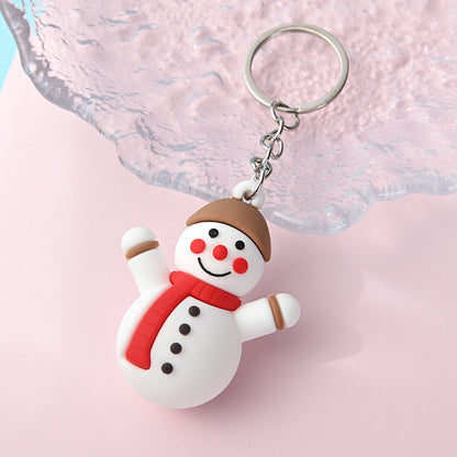 PVC Christmas Santa Claus Snowman Keychain Festive Holiday Charm 9