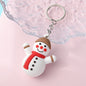 PVC Christmas Santa Claus Snowman Keychain Festive Holiday Charm 9