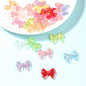 Colored Clear Bow Ribbon Acrylic Beads 18mm Translucent 100pcs 7
