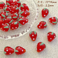 Hand Painted Strawberry Enamel Glass Beads 14mm 1pc 6