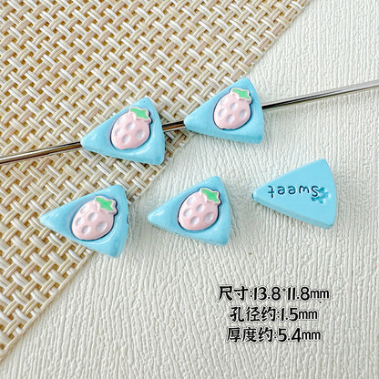 Baking Painted Duck and Strawberry Cake Metal Beads 13/10mm 20pcs 7