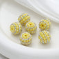 Embellished Bubblegum Beads 20mm Pearl Wrapped with Rhinestone Chain 4pcs 7