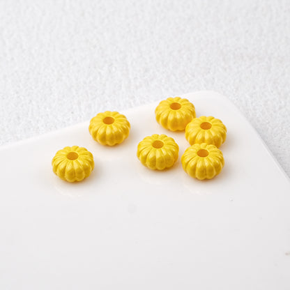 Acrylic Pumpkin Spacer Beads 8mm Striped 50pcs 8