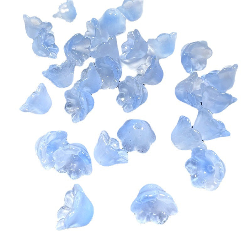 Czech Glass Beads Flower 12mm Iridescent Crystal Clear 50pcs 5