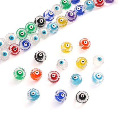 Lampwork Glass Beads Evil Eye Macaron Color Translucent 6mm 8mm 10mm 2