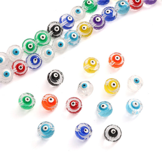 Lampwork Glass Beads Evil Eye Macaron Color Translucent 6mm 8mm 10mm 2