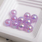 UV Plating Round Acrylic Beads 14mm Lace Printed Mixed Colors 50pcs 4