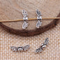 Butterfly Wings Metal Beads 14mm Antique Bronze and Silver Tone 200pcs 2