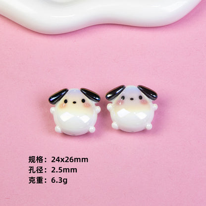Chubby Sanrio Character Resin Beads Glossy Pastel Spheres 20pcs 10