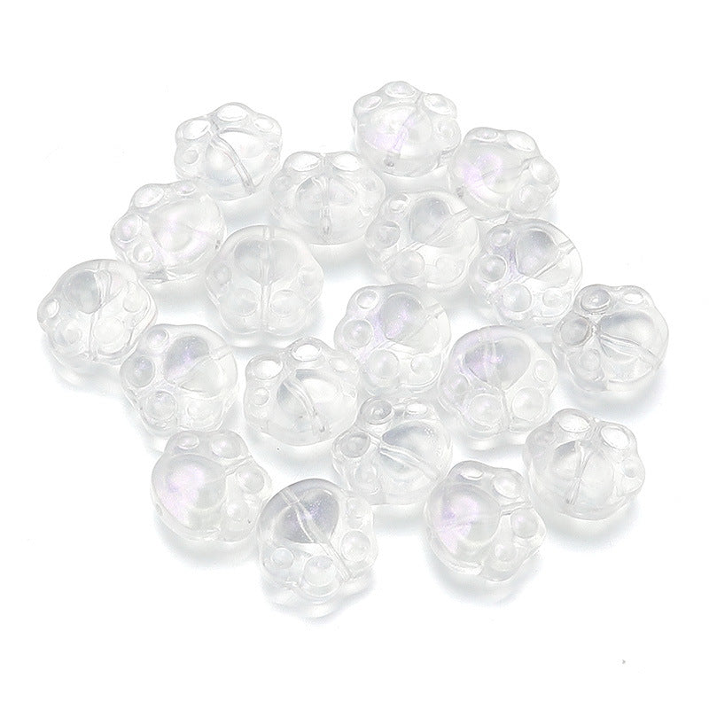 Bear Paw Transparent Glass Beads 14x15mm Assorted Colors 20pcs 8