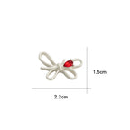 Jewelled Bow Rhinestone Beads 22mm Alloy Decorative 10pcs 5