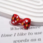Painted Bow Acrylic Beads 35mm Quilted Enamel Glossy 30pcs 4