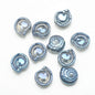 Electroplated Snail Glass Beads 12mm Transparent Iridescent 30pcs 17