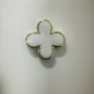 Clover Enamel CCB Plastic Acrylic Beads 30mm Glossy Gold Outline 50pcs 9