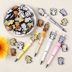 Silicone Focal Beads Cat Wearing Various Hats Front View Smiling Face 20pcs 3