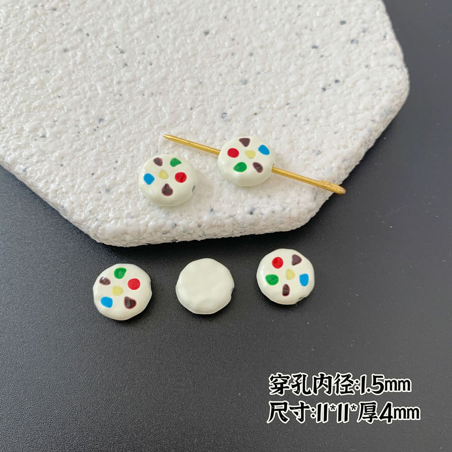 Baking Painted Series Metal Beads Colorful Glossy Alloy 20pcs 30