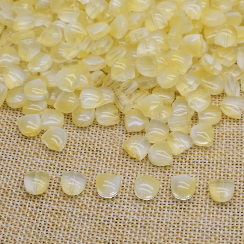 Gradient Tulip Petals Leaves Glass Beads Petal 9mm Leaf 14mm 100pcs 10