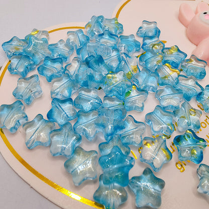 Czech Glass Beads Star 8mm Perforated Multicolor 10pcs 9