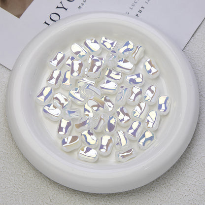 Glossy Plating Irregular Shaped Acrylic Beads 16mm Pastel Colors 20pcs 6