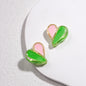 Clear Two-Tone Heart Acrylic Beads 18mm Glossy Enamel Finish 20pcs 10