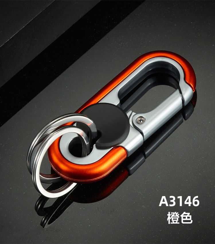 Metal Carabiner Keychain Zinc Alloy Vintage Style Black Blue Orange 11