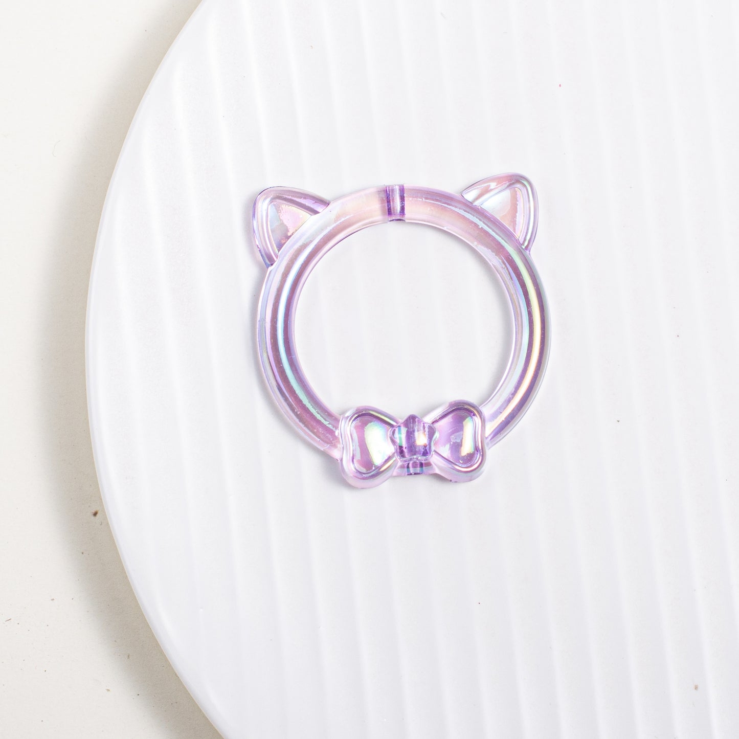 Clear Cat Head Acrylic Beads 23mm Transparent Frame 10pcs 5