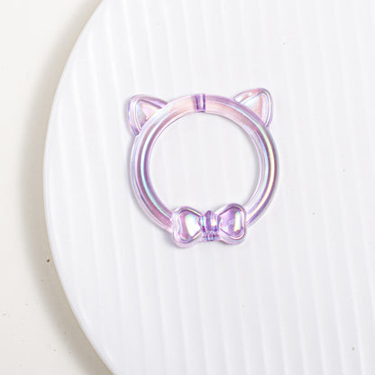 Clear Cat Head Acrylic Beads 23mm Transparent Frame 10pcs 5