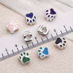 Bear Paw Metal Beads 10mm Enamel Zinc Alloy 20pcs 3