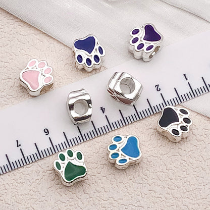 Bear Paw Metal Beads 10mm Enamel Zinc Alloy 20pcs 3