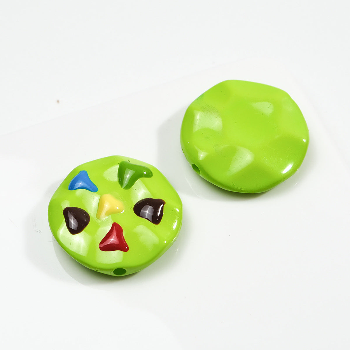Painted Cookies Acrylic Beads 25mm Colorful Baking Design 50pcs 13