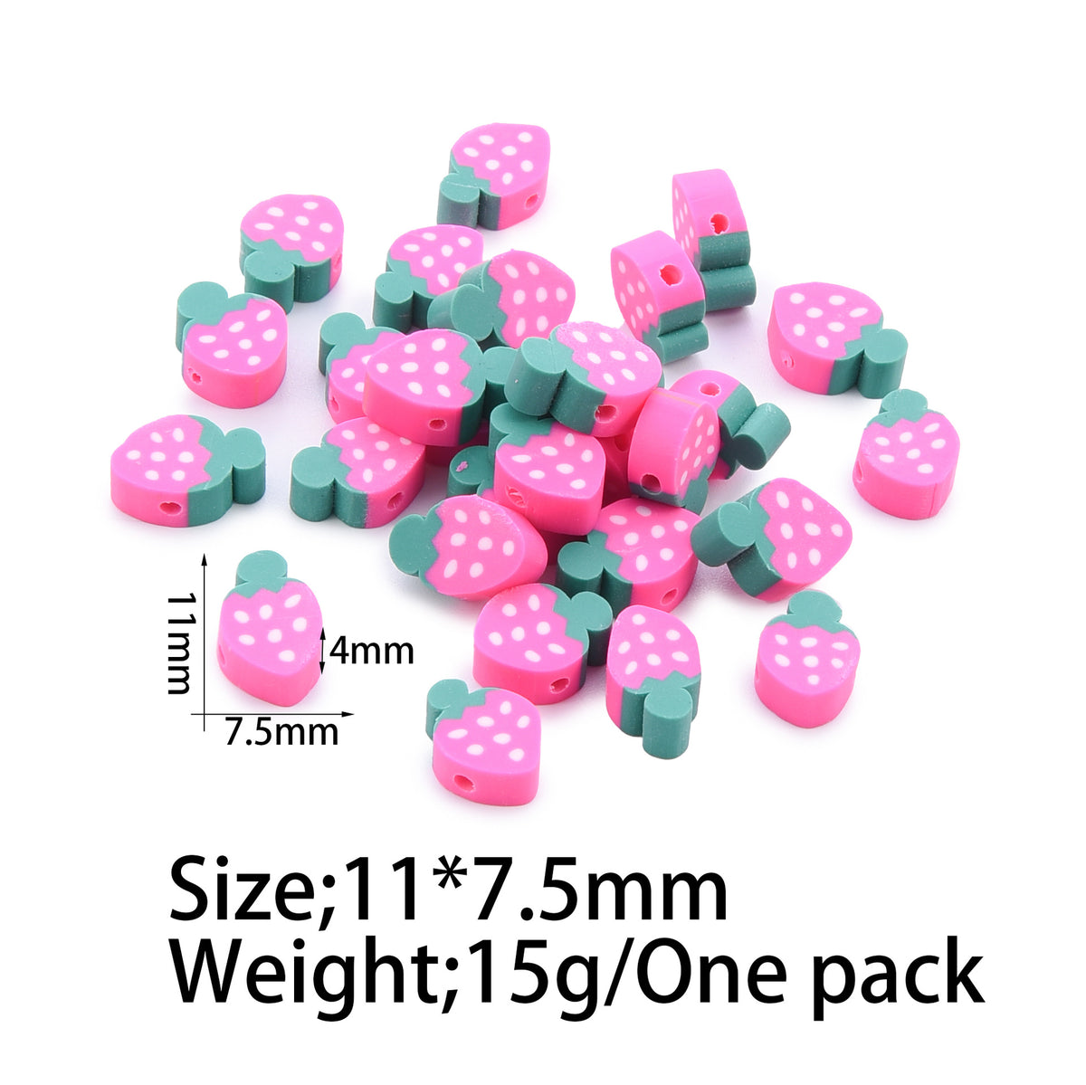Flat Clay Beads Fruit and Christmas Tree Pattern Polymer 50pcs 29