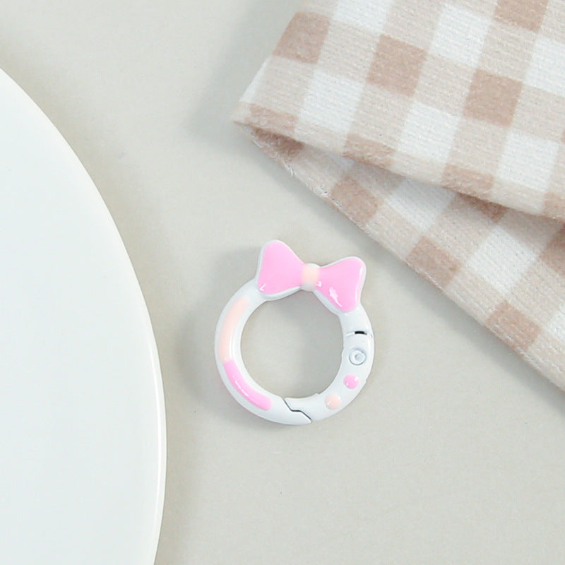 Zinc Alloy Bow Trigger Keyrings 27mm Baking Painted 6pcs 18
