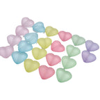 Matte Heart Acrylic Beads 24mm Pastel Colors 20pcs 5