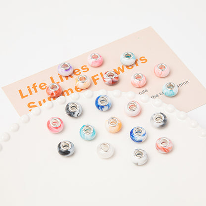 Acrylic Round Spacer Beads 14mm Ink Imitation Ceramic Large Hole 50pcs 3