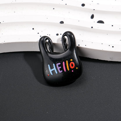 Painted Handbag Acrylic Beads 25mm Cartoon Pattern Bright Colors 10pcs 5