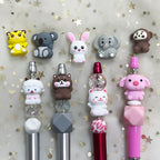 Silicone 3D Focal Beads Cartoon Animal Tiger Wide Eyes 4