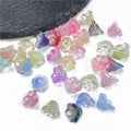 Wind Chime Flower Glass Beads 12mm Transparent Pink 50pcs 6