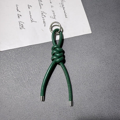Braided PU Leather Keychain Knot Design Colorful 15cm 3pcs 17