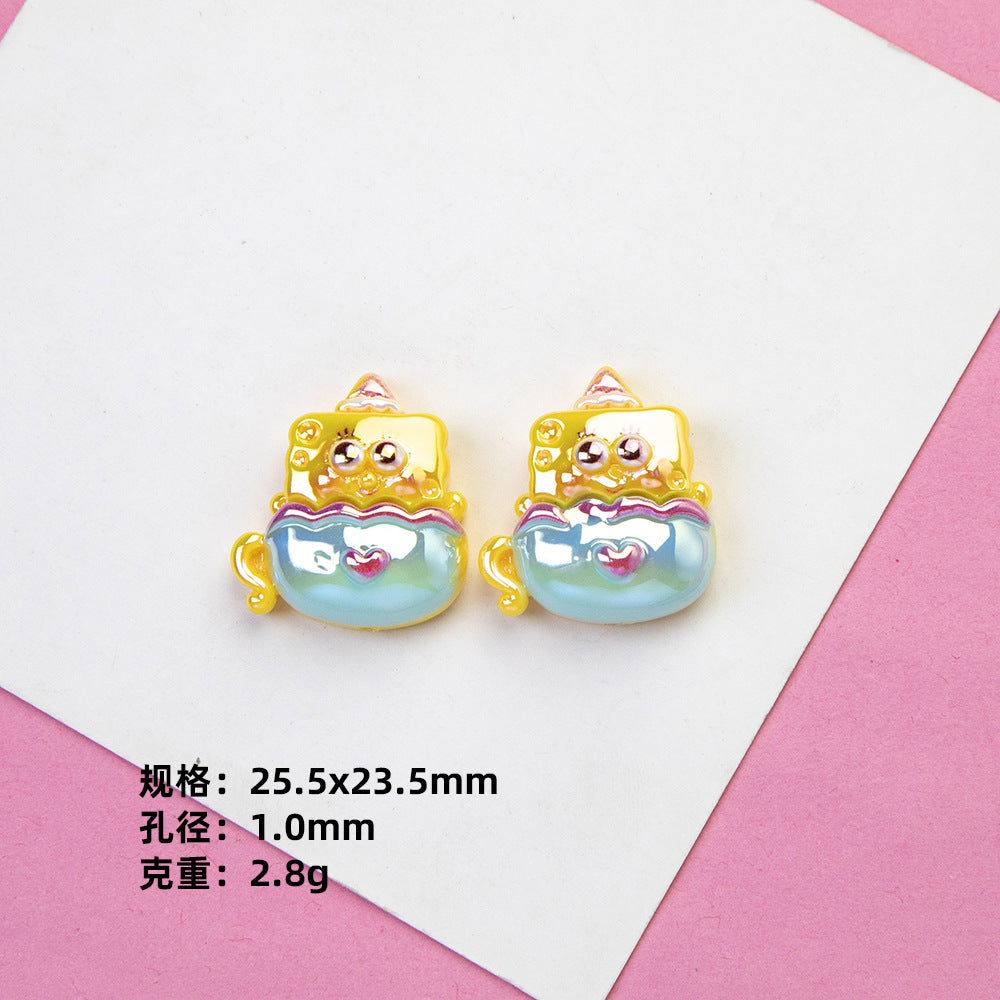 Spongebob Series Resin Beads Glossy Pastel Character Faces 20pcs 12