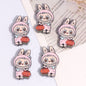 Lantern Metal Beads 24mm Colorful Enamel Bunny Holding 10pcs 7