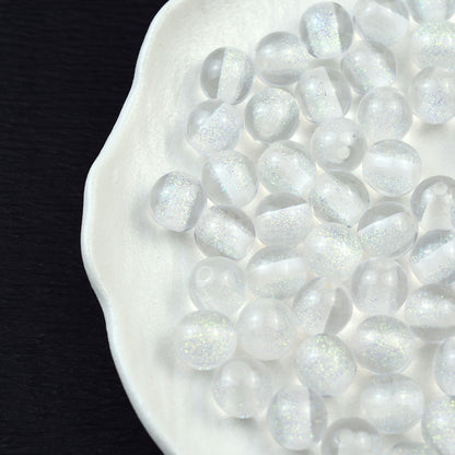 Dyed Core Glitter Resin Round Beads 8-16mm Mixed Colors 10pcs 9