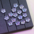 Plated Five Flower Acrylic Beads 11mm Iridescent Pastel 100pcs 6